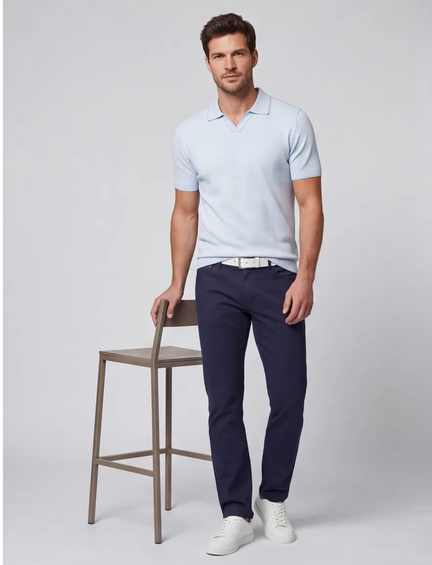 Thomas Maine polo lichtblauw