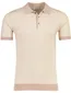 Poloshirt Thomas Maine roze met wit gebreid