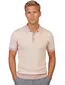 Poloshirt Thomas Maine roze met wit gebreid