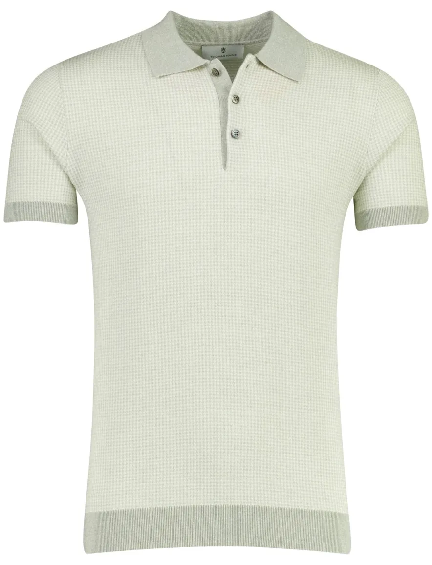 Poloshirt Thomas Maine groen gebreid