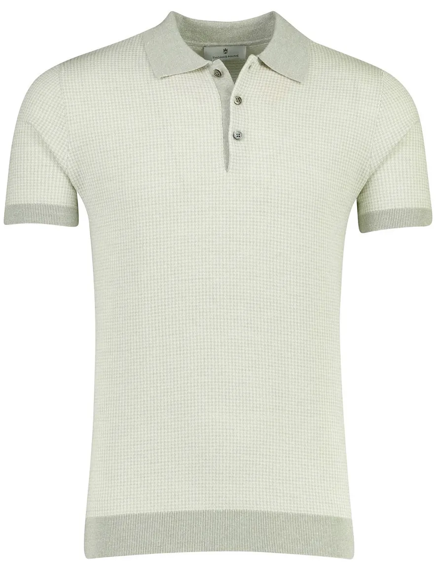 Poloshirt Thomas Maine groen gebreid