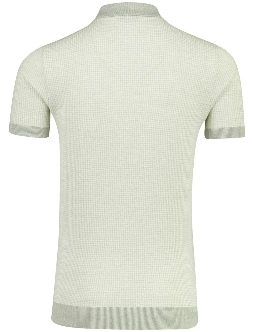 Poloshirt Thomas Maine groen gebreid