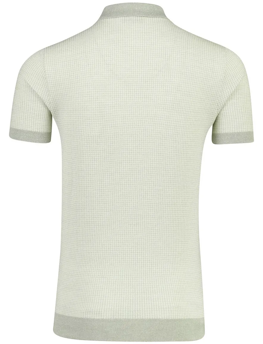 Poloshirt Thomas Maine groen gebreid