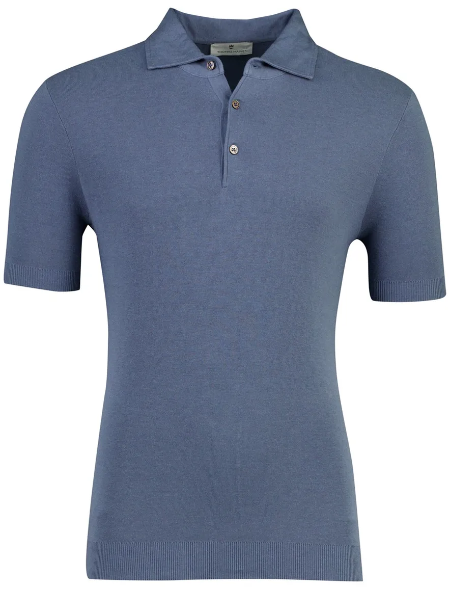 Blauwe polo Thomas Maine regular fit