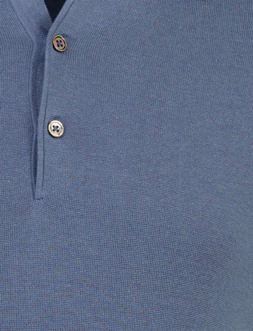 Thomas Maine polo 3 knopen blauw