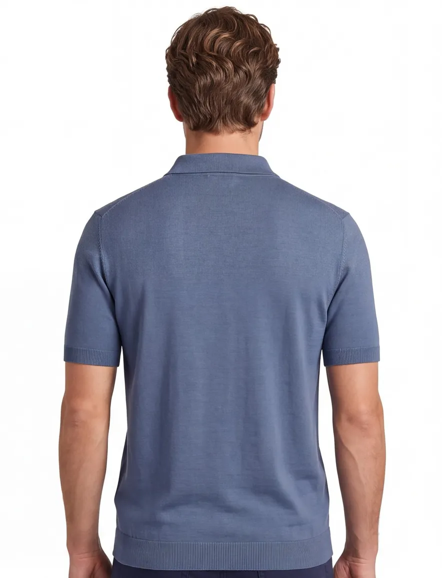 Thomas Maine polo 3 knopen blauw