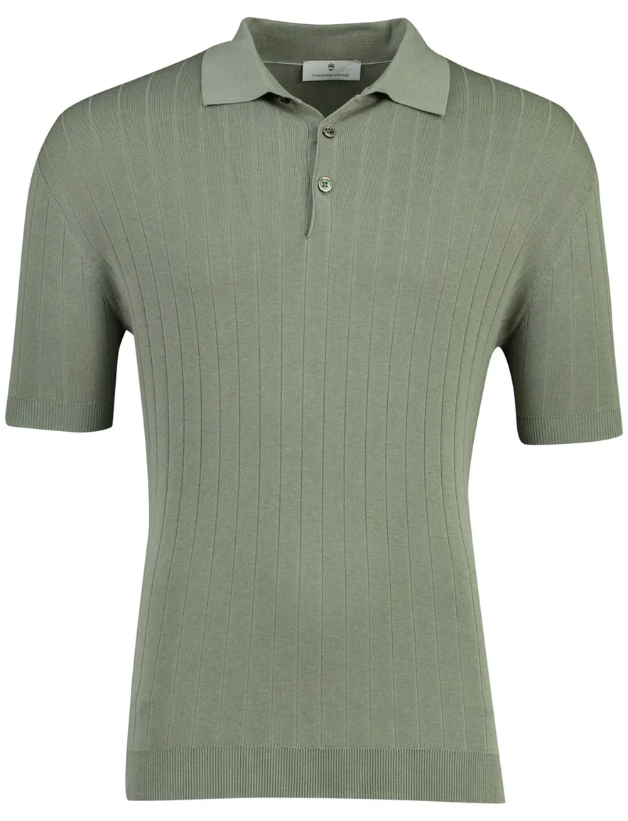 Polo met boord Groen Thomas Maine