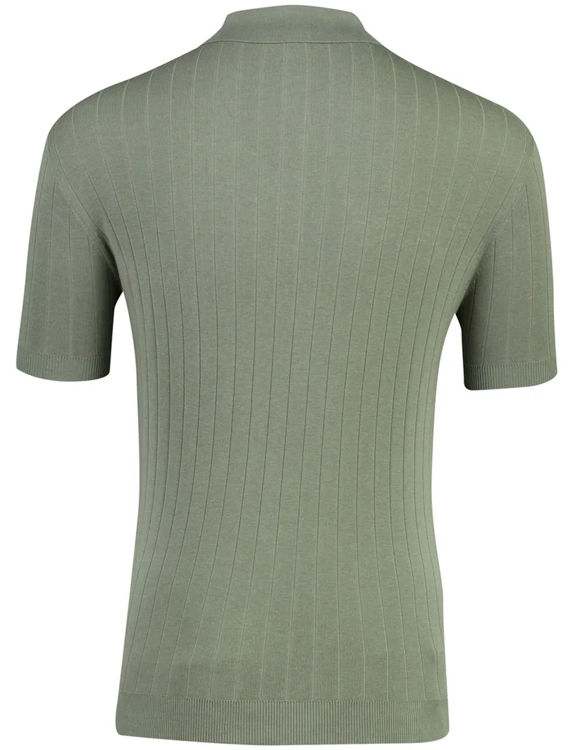Korte mouw polo Thomas Maine groen regular fit
