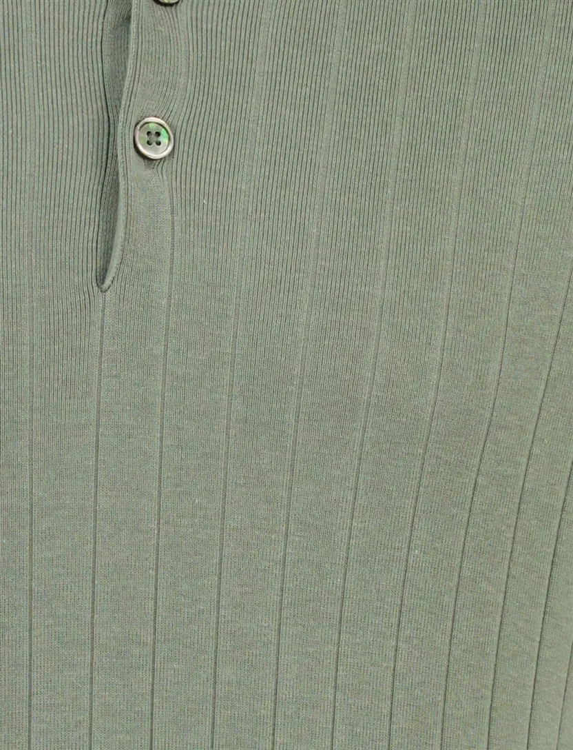 Korte mouw polo Thomas Maine groen regular fit