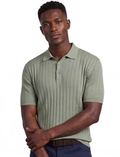 Thomas Maine Polo met boord Groen Thomas Maine