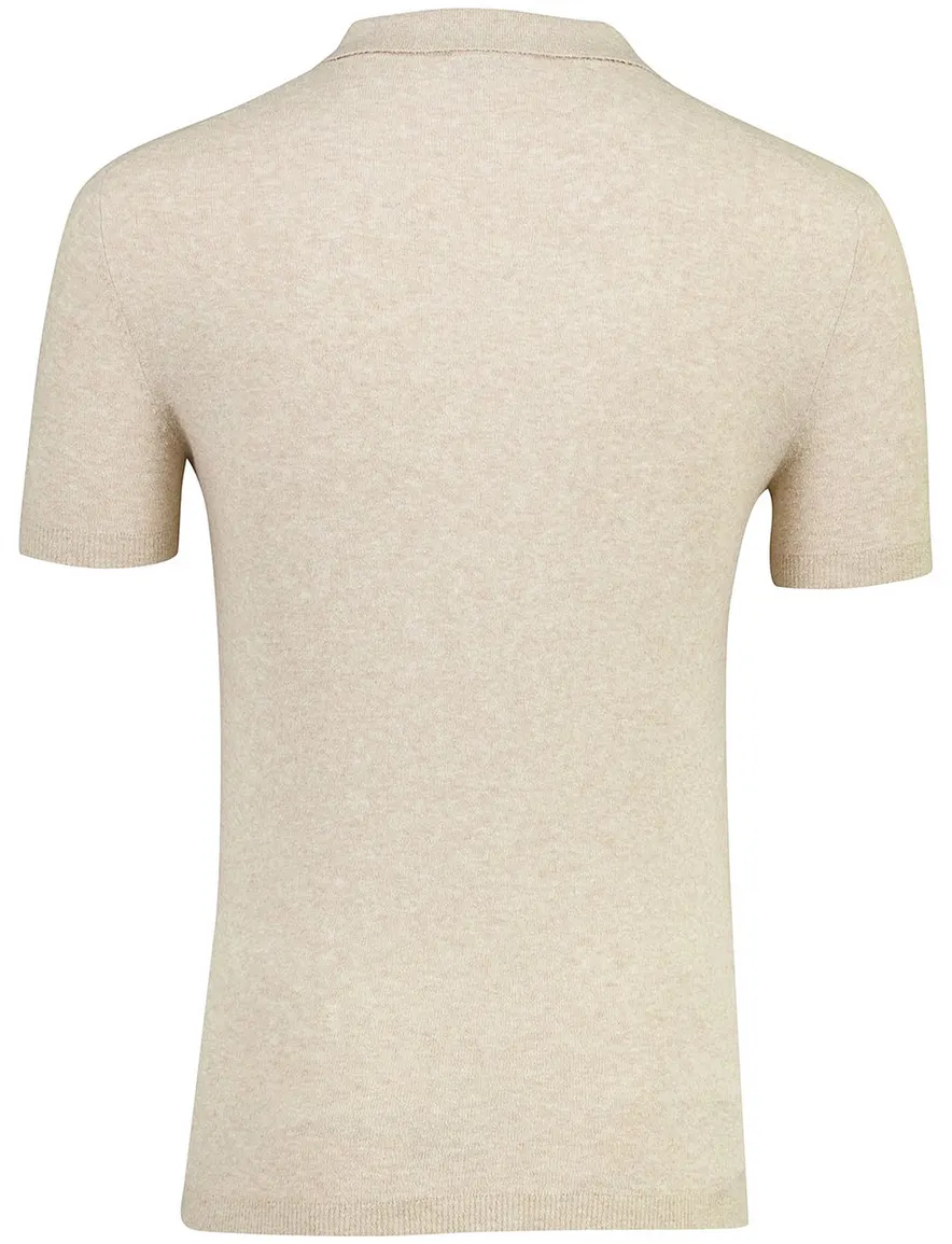 Thomas Maine polo v-hals beige