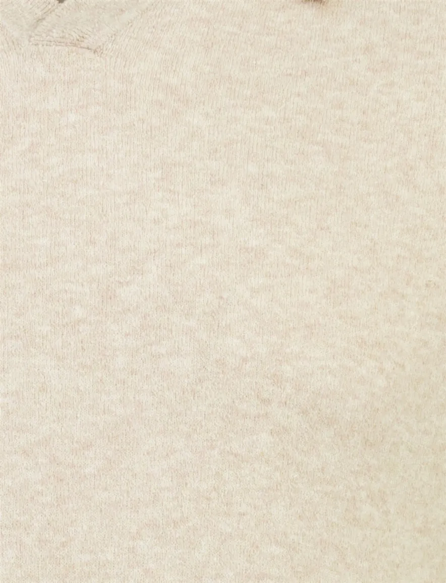 Polo 3-knoops beige Thomas Maine