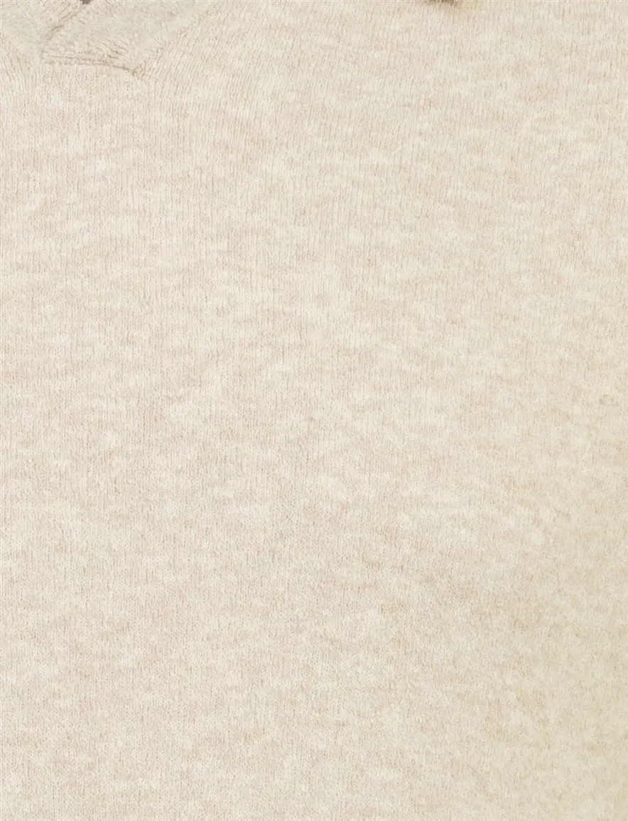 Thomas Maine polo v-hals beige