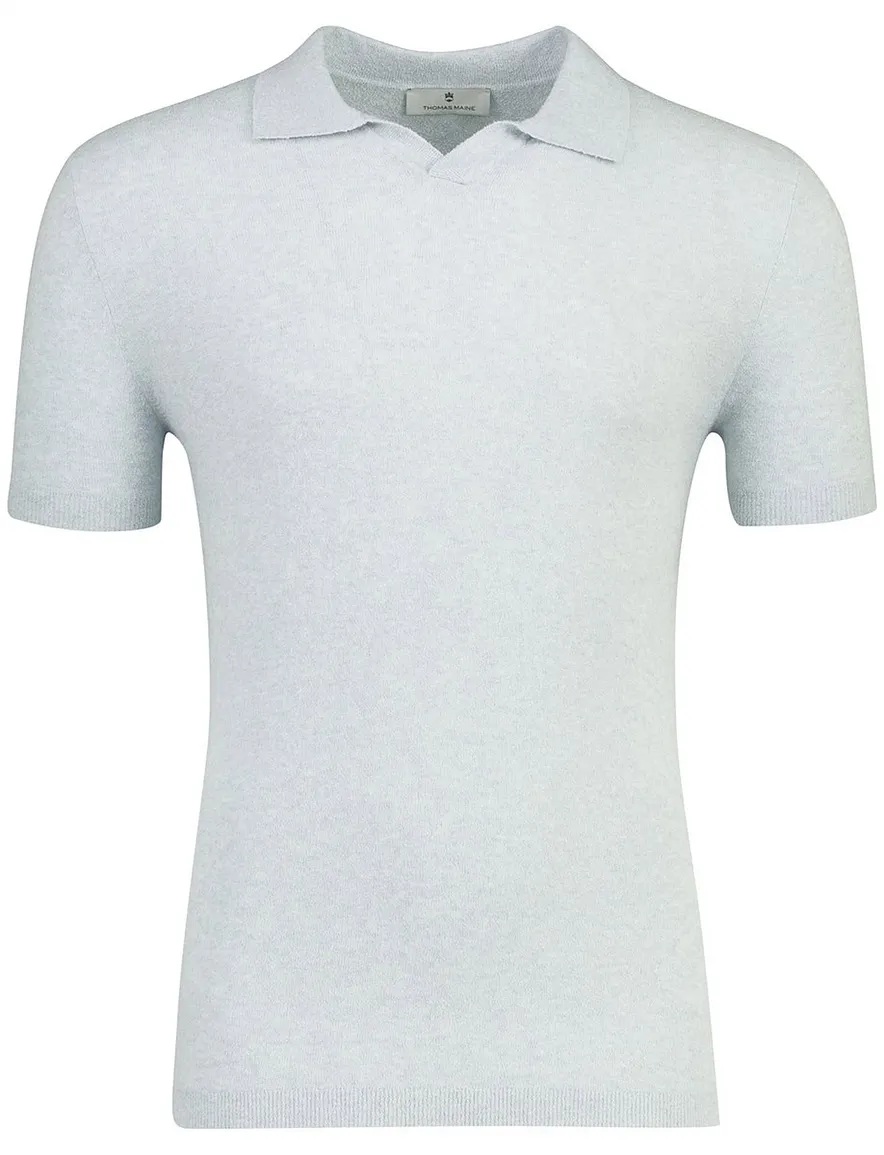 Thomas Maine polo v-hals lichtblauw