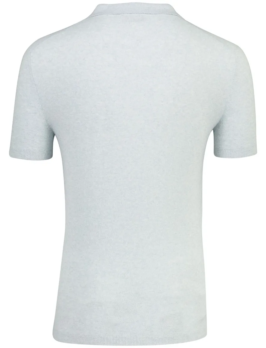 Regular fit v-hals polo lichtblauw Thomas Maine