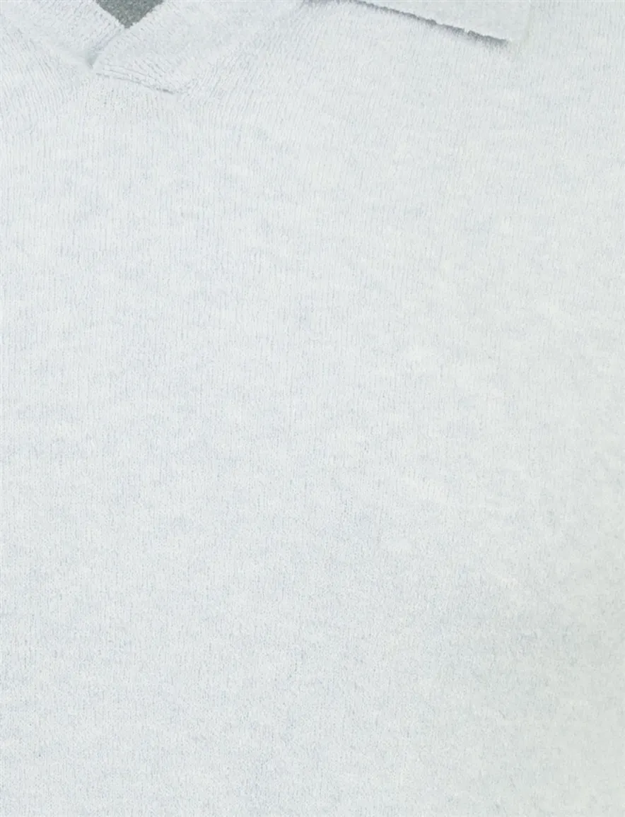Regular fit v-hals polo lichtblauw Thomas Maine