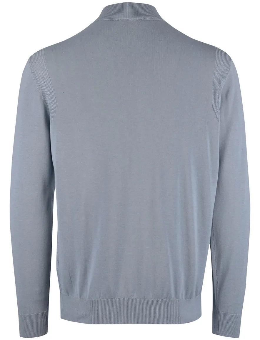 Thomas Maine half zip trui lichtblauw