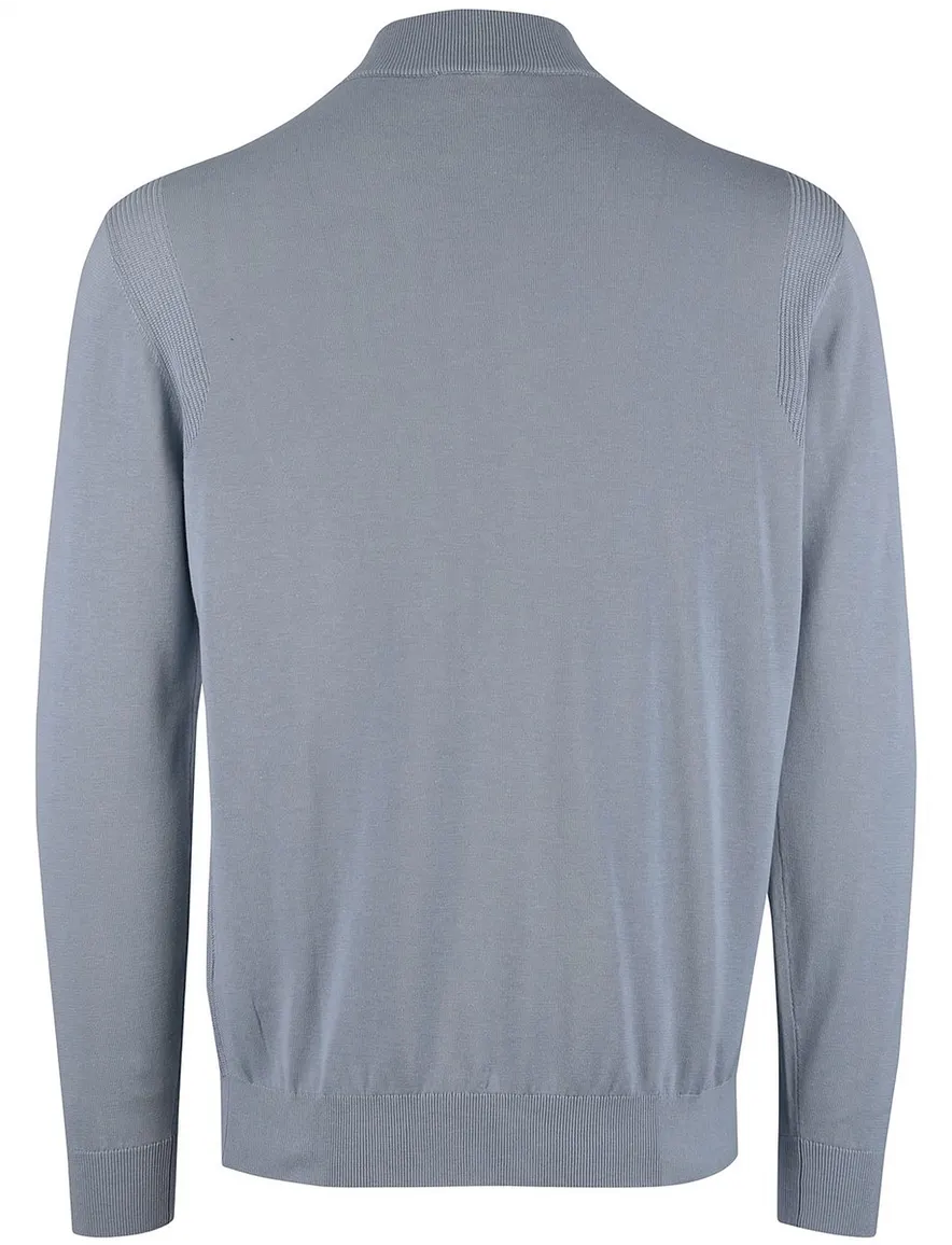 Thomas Maine half zip trui lichtblauw