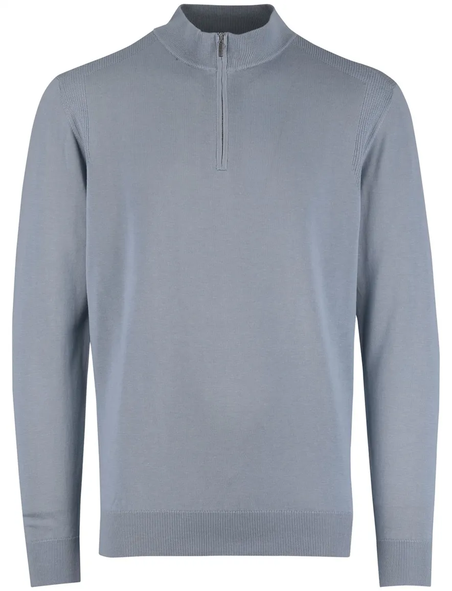 Thomas Maine half zip trui lichtblauw