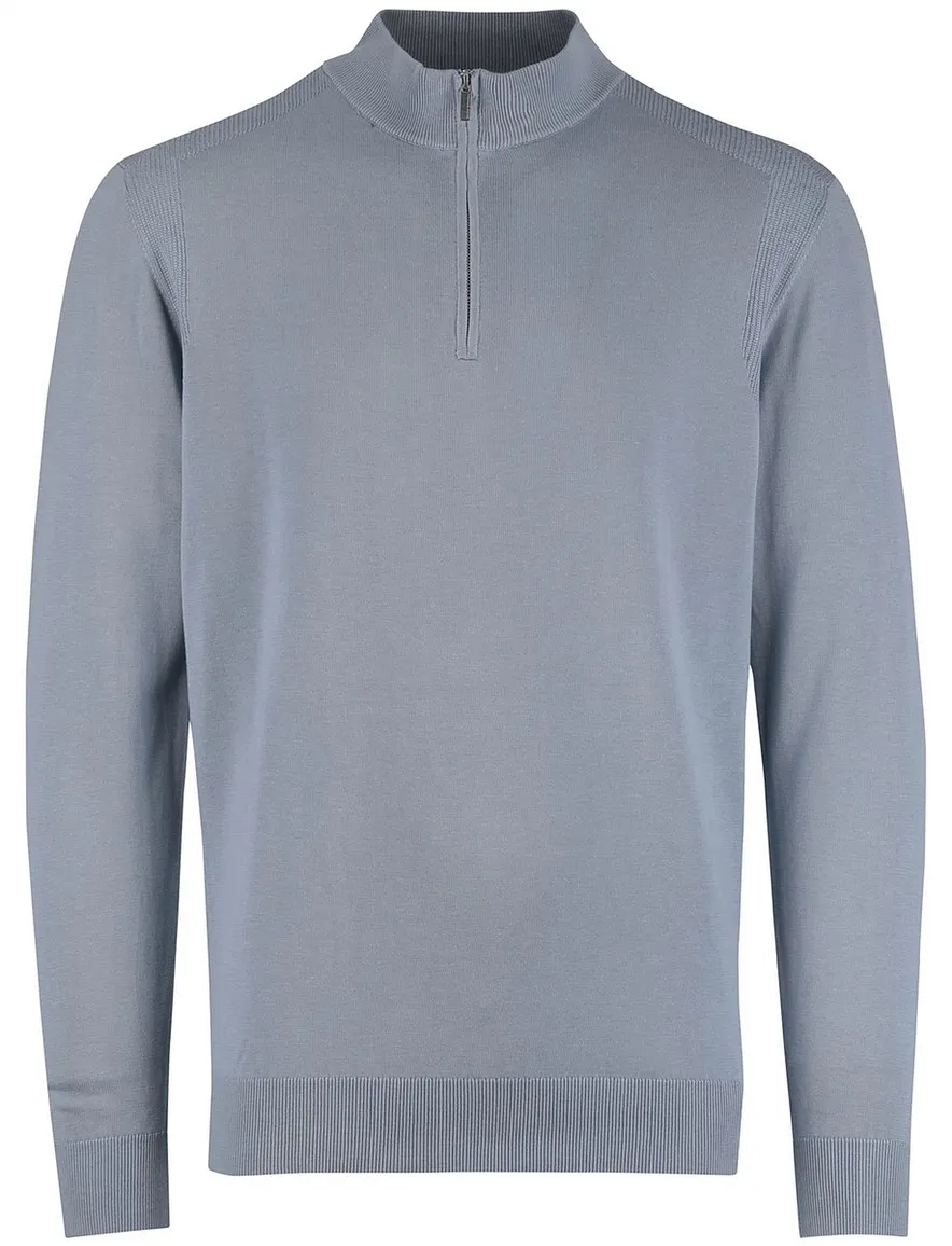 Thomas Maine half zip trui lichtblauw