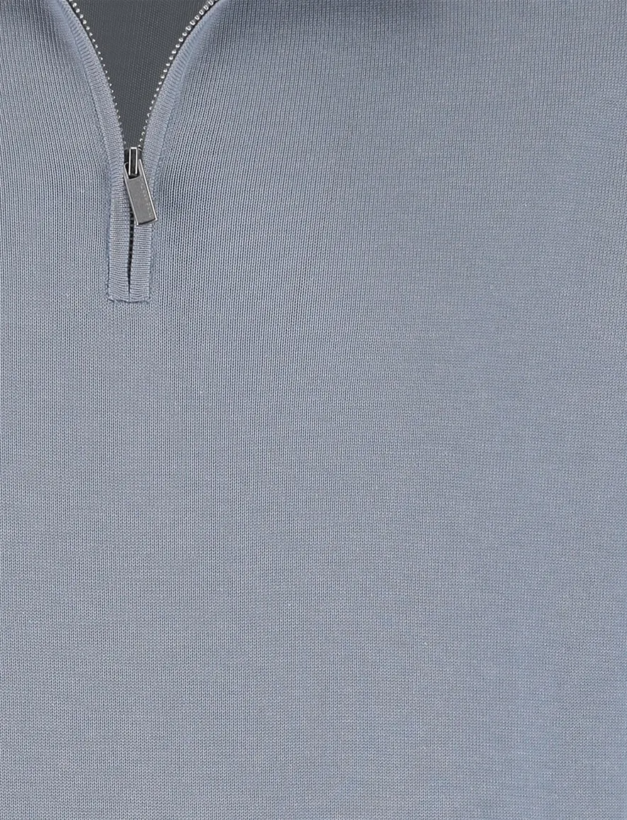 Thomas Maine half zip trui lichtblauw