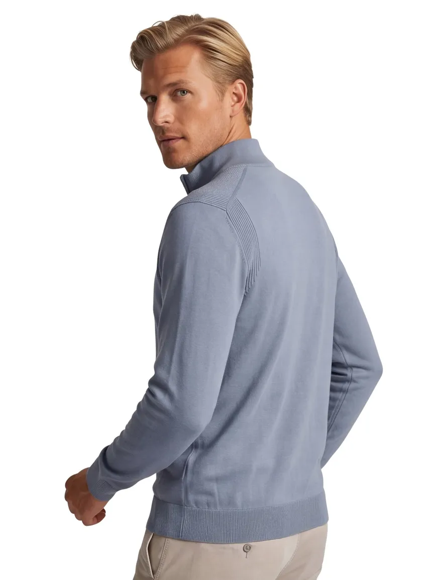 Thomas Maine half zip trui lichtblauw