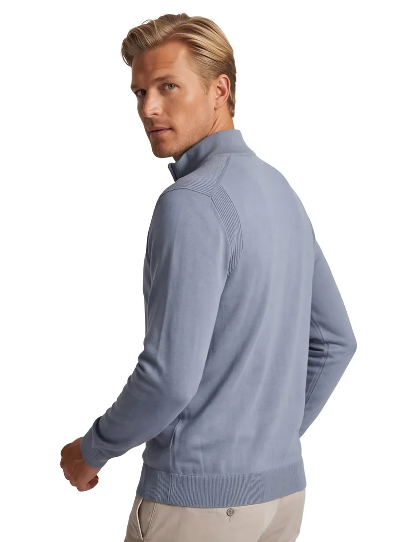 trui half zip Thomas Maine lichtblauw normale fit
