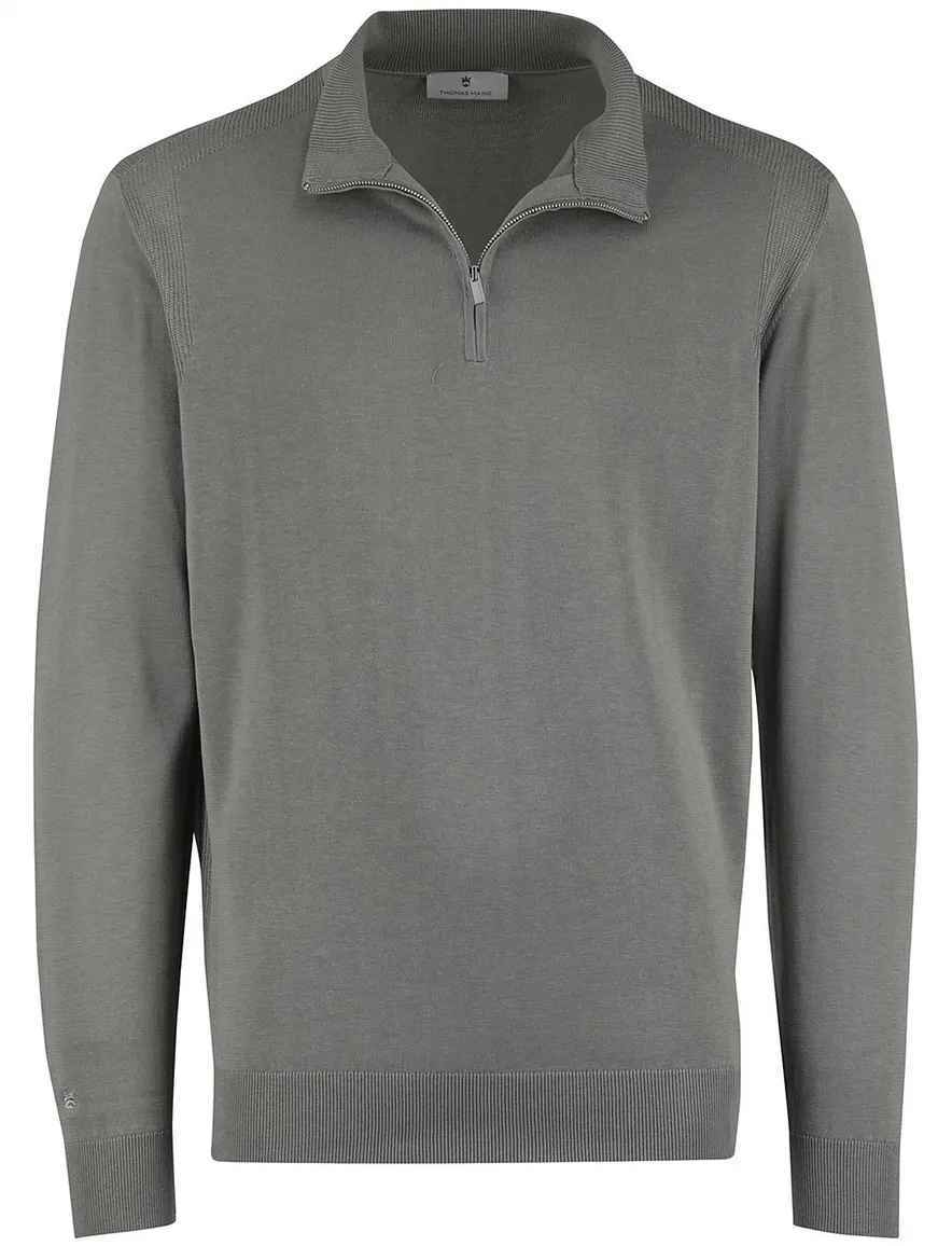 Thomas Maine half zip trui groen