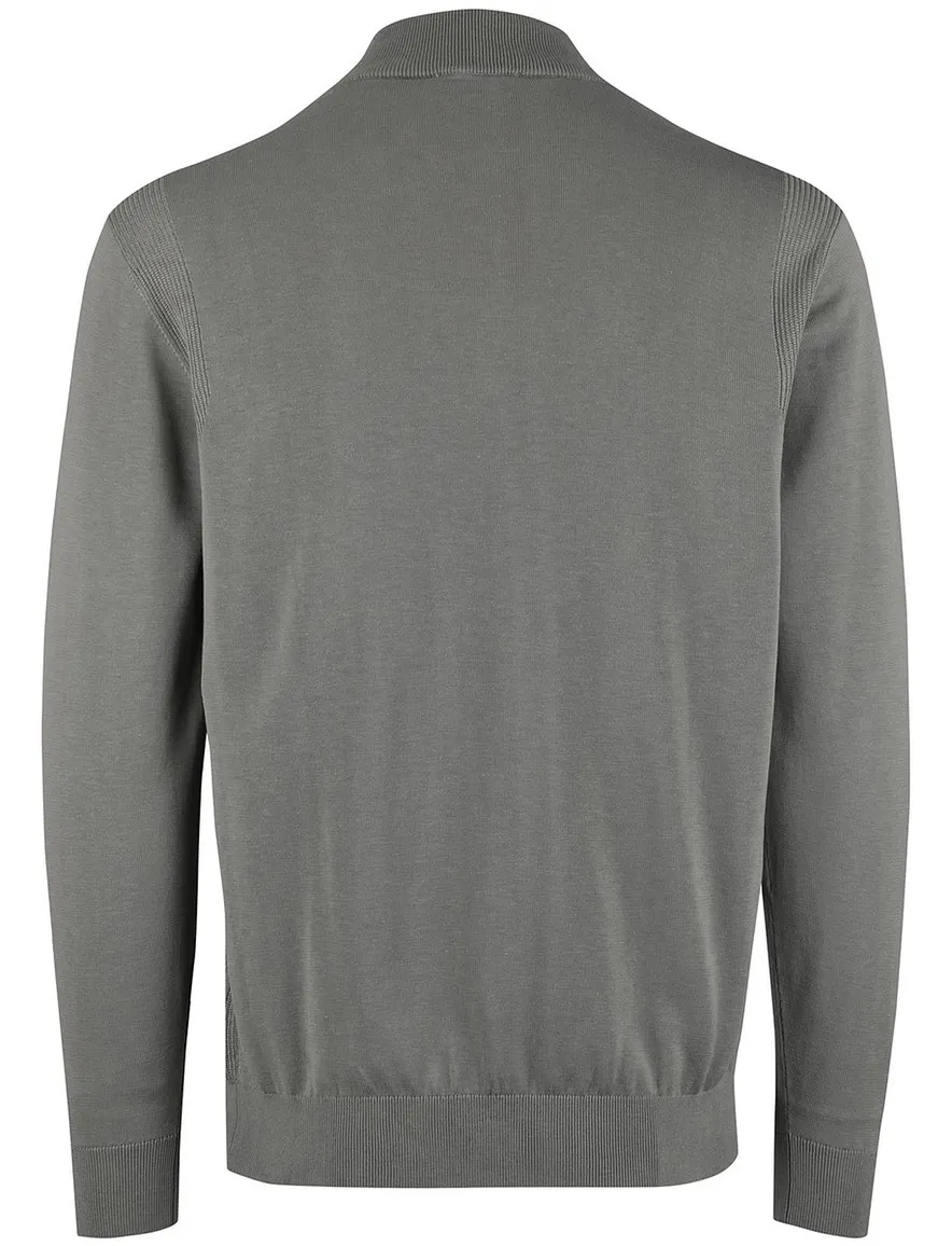 Grijze trui half zip Thomas Maine normale fit