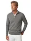 Grijze trui half zip Thomas Maine normale fit