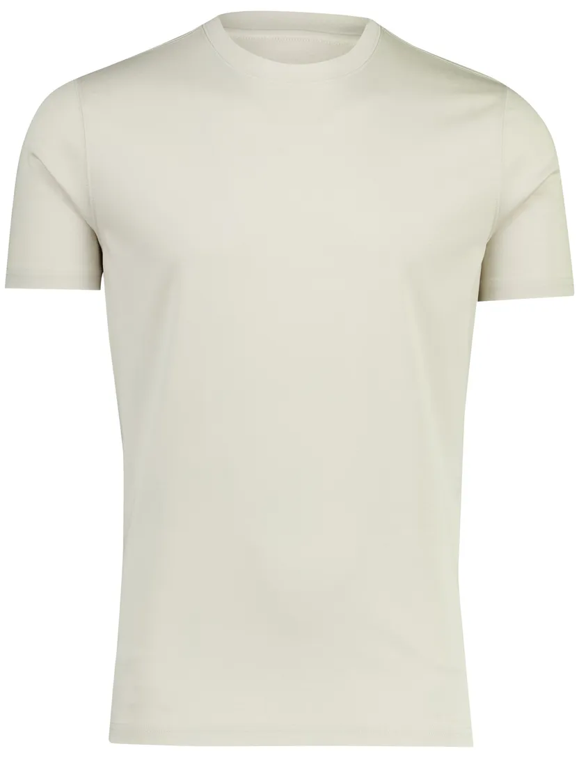 t-shirt Thomas Maine beige korte mouw normale fit