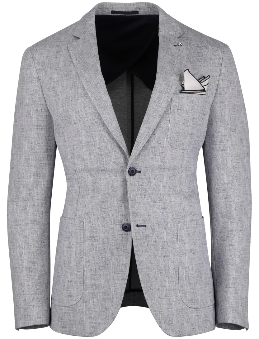 colbert Blue Industry polyester met polyester voering gemêleerd