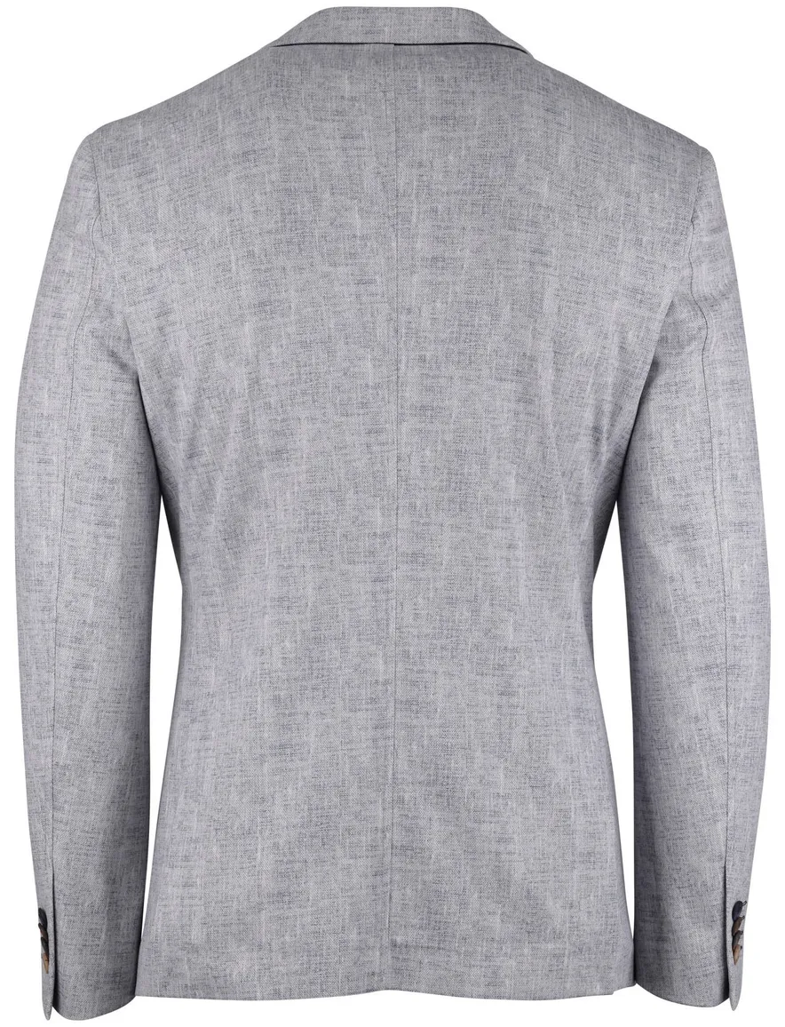 blauw gemêleerd colbert Blue Industry polyester met voering