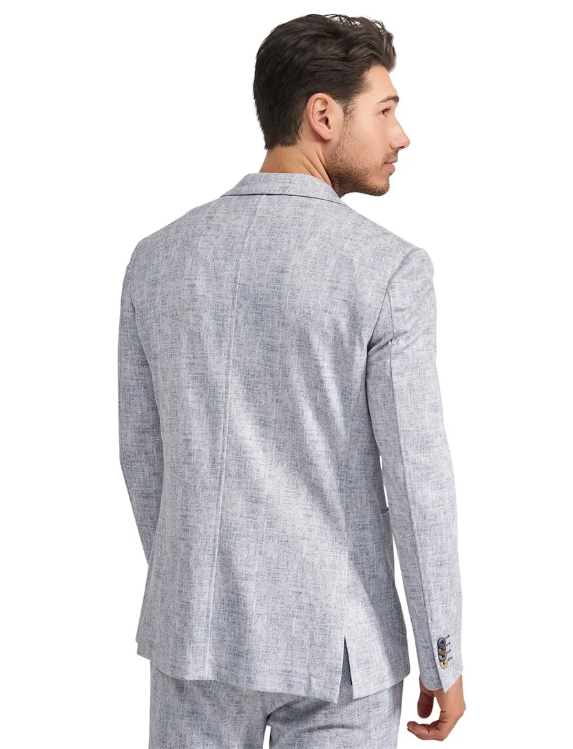 colbert Blue Industry polyester met polyester voering gemêleerd