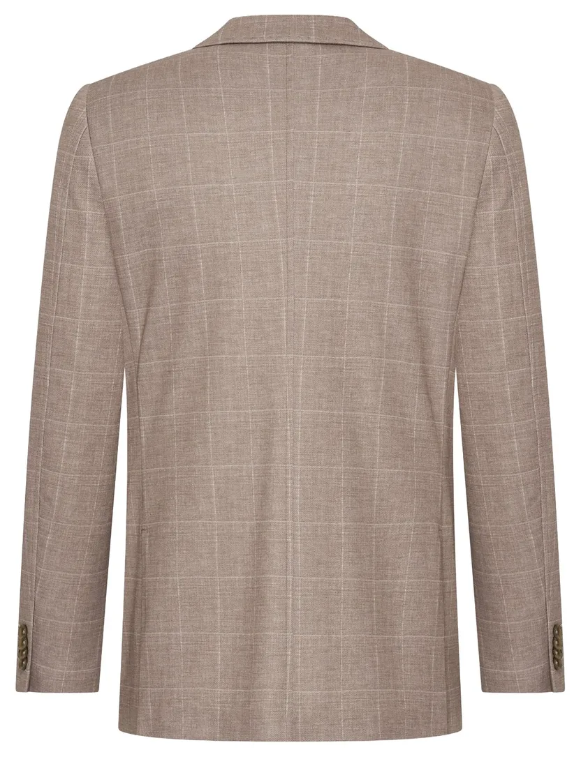 colbert Blue Industry met voering polyster bruin geruit