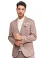 Blue Industry colbert 2 knopen ruit patroon taupe