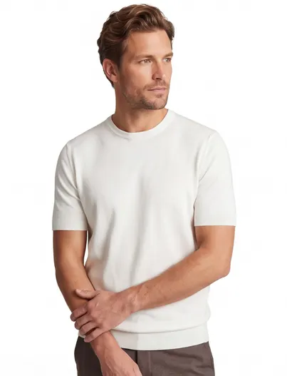 Blue Industry Wit T-shirt ronde hals Blue Industry