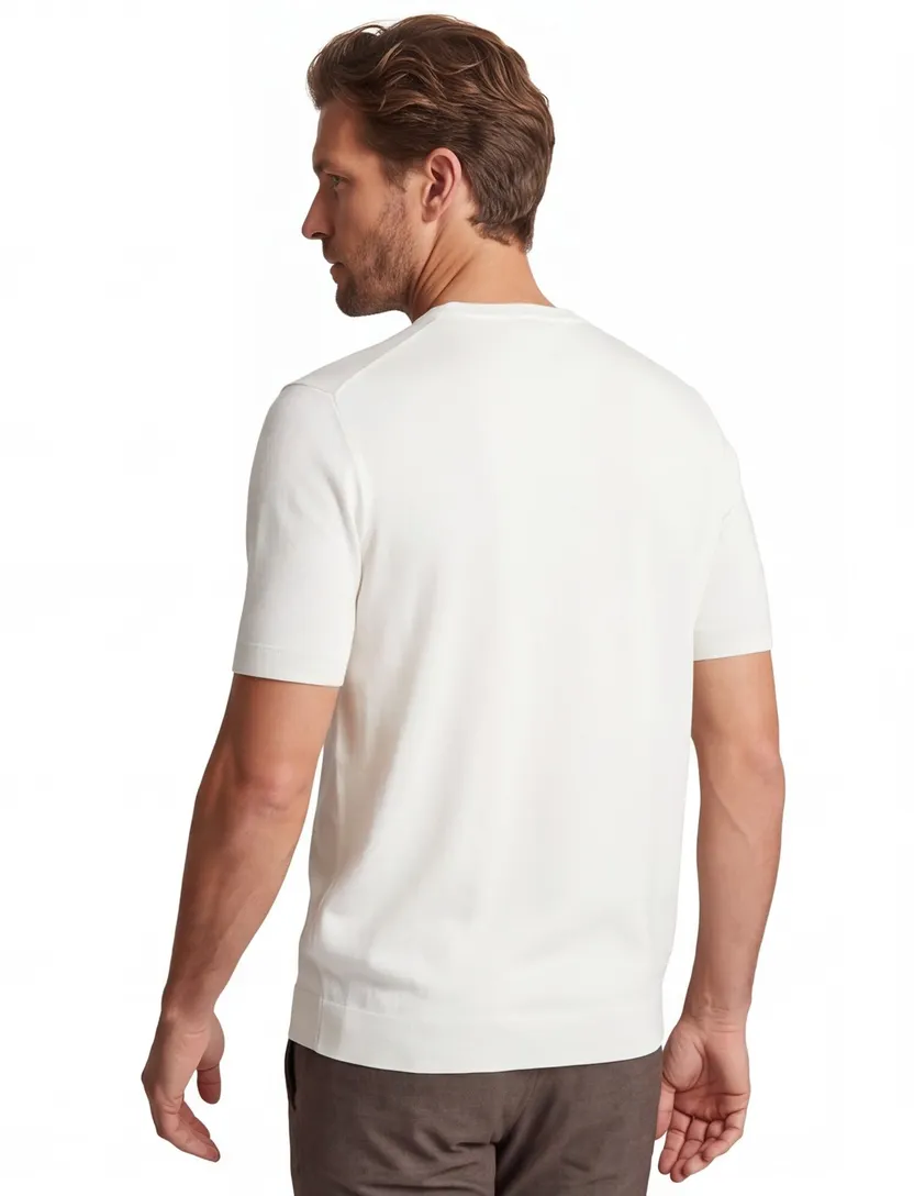 T-Shirt Blue Industry wit met boord