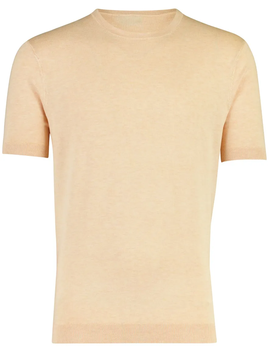 Gemeleerd Blue Industry T-shirt oranje met boord