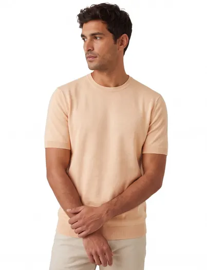 Blue Industry Gemeleerd Blue Industry T-shirt oranje met boord