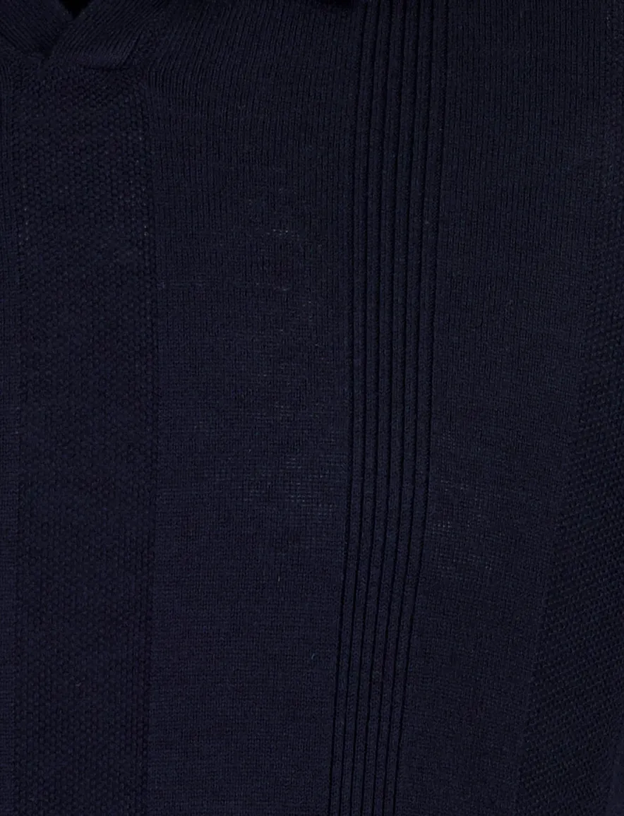 Korte mouw donkerblauwe v-hals polo Blue Industry