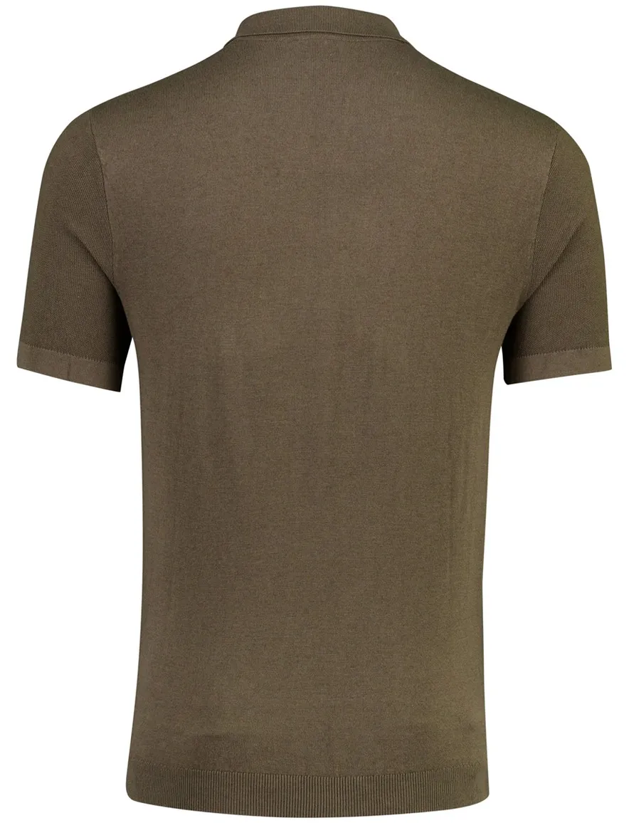 Gestreepte structuur Blue Industry bruine polo