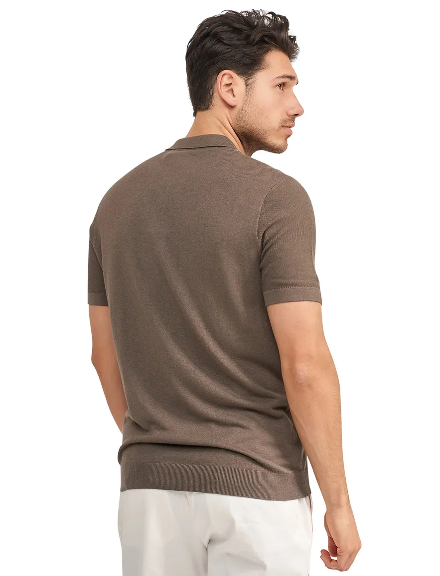 Blue Industry bruin gestreepte polo