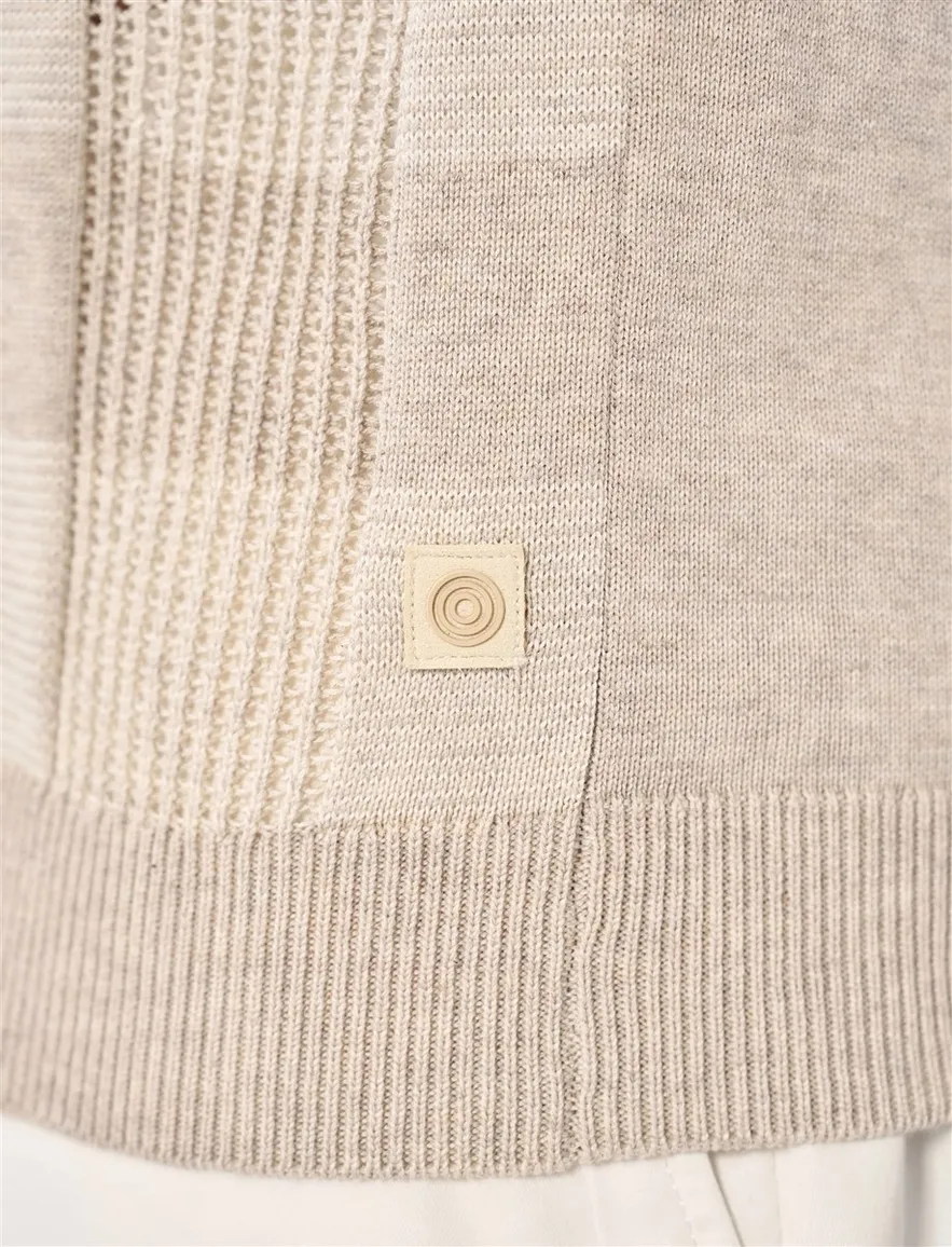 Blue Industry poloshirt gebreid beige