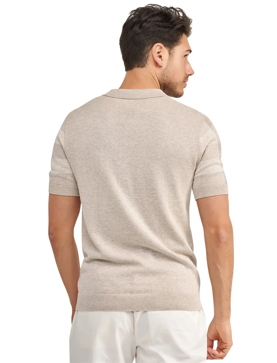 Blue Industry poloshirt gebreid beige