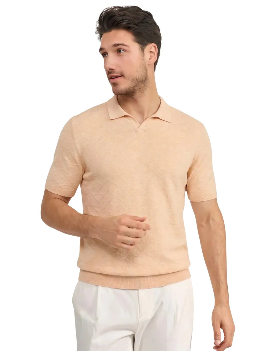 Blue Industry polo oranje structuur