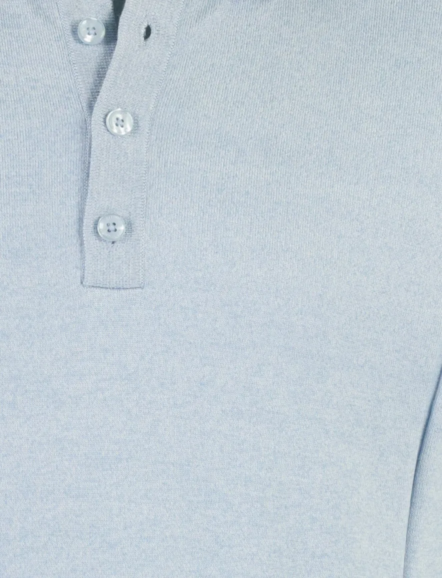 Lichtblauwe Blue Industry polo effen korte mouw