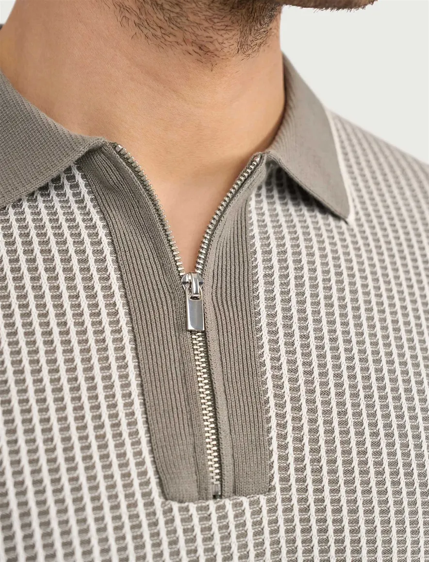 Groene polo Blue Industry geprint normale fit