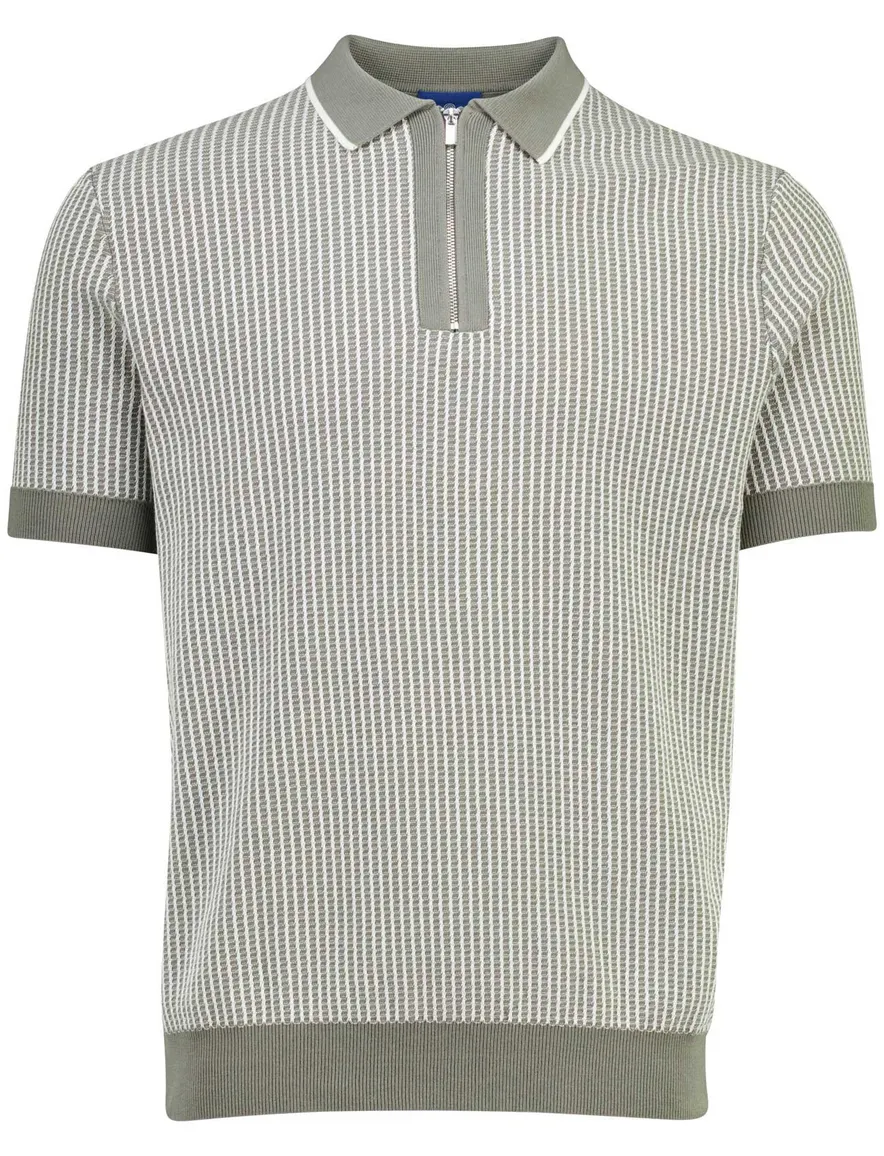 Groene polo Blue Industry geprint normale fit