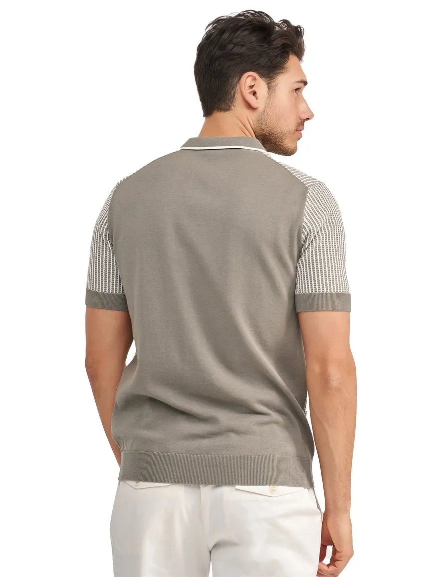 Groene polo Blue Industry geprint normale fit